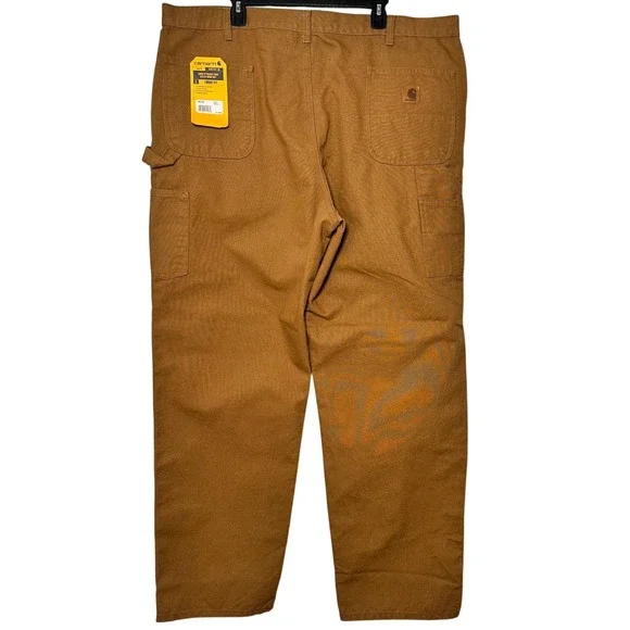 Carhartt Mens 44x36 Brown Duck Canvas Utility Work Pants Loose Fit BN0011-M - Picture 4 of 14